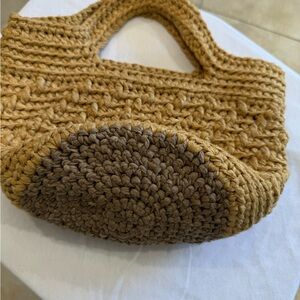 Chic Tan Crochet Tote Bag